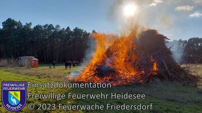 Einsatz 29/2023 | Absicherung Osterfeuer | Dannenreich Hasenweg (Bild vergrößern)
