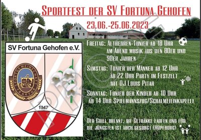 Foto zur Meldung: Sportfest in Gehofen vom 23. bis 25. Juni 2023