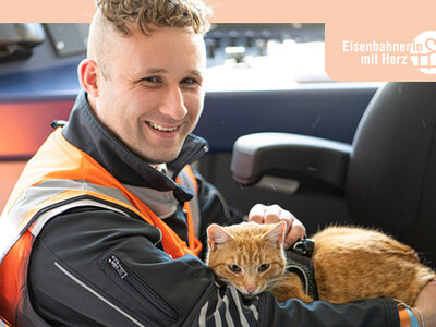 Foto zur Meldung: Eisenbahner mit Herz 2023: NWB-Lokführer rettet Katze