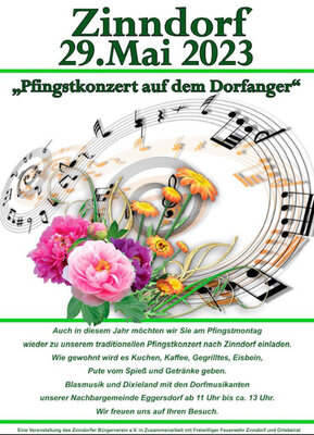 Meldung: Pfingstkonzert in Zinndorf am 29.5.23