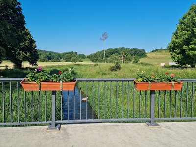 Foto zur Meldung: Blumenkästen schmücken die Simmerbachbrücke