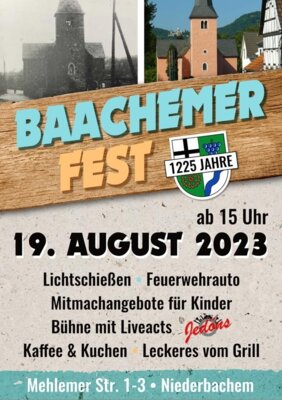 Link zu: Einladung Baachemer Fest 1225