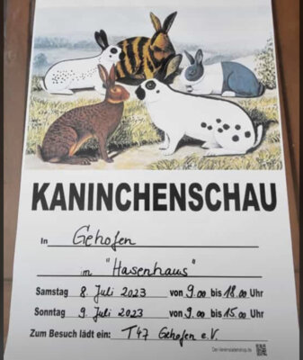 Kaninchenschau 2023 am 8. und 9. Juli 2023