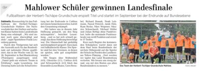 Mahlower Schüler gewinnen Landesfinale (Bild vergrößern)