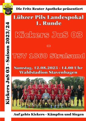 Kickers empfangen TSV 1860 Stralsund