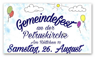Infostand und Verkauf beim Gemeindefest der Petruskirche in Unterrath am 26. August 2023