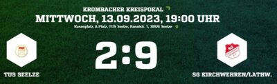 Foto zur Meldung: +++ 3. Runde Krombacher Kreispokal +++  Kirchwehren überrollt Seelze