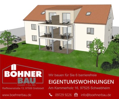 Neue barrierefreie Wohnanlage Schwebheim (6 WE) - Gartenansicht