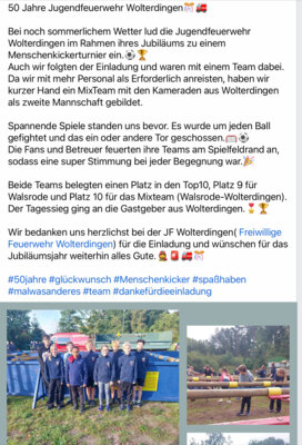 Teilnahme Jubiläum 50 Jahre JF Wolterdingen (Bild vergrößern)