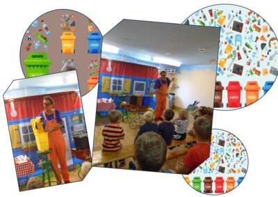 Mülltheater mit Müllmann  Clown Heini (Bild vergr&ouml;&szlig;ern)