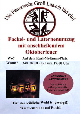 Foto zur Meldung: Gross Laasch - Fackel - Laternenumzug am Sonnabend, d.28.10.2023