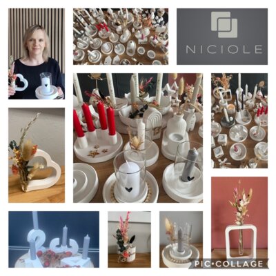 Foto zur Meldung: Deko, Kerzenhalter, Vasen und weihnachtliche Geschenke aus Keramik!