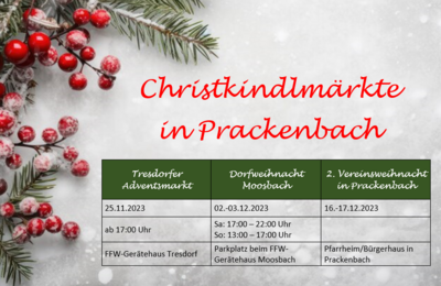 Foto zur Meldung: Christkindlmärkte in Prackenbach