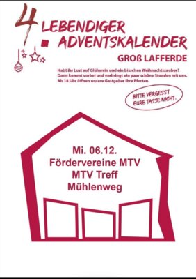 Lebendiger Adventskalender HEUTE 06.12.  im MTV Treff (Bild vergrößern)
