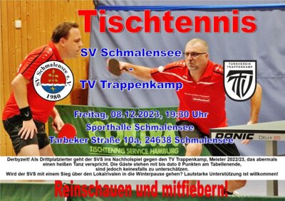 Derby am 8. Dezember - SVS vs. TVT in Schmalensee