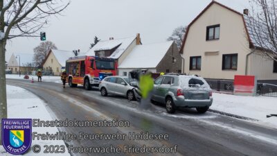 Meldung: Einsatz 129/2023 | VU PKW - PKW | Friedersdorf Köpenicker Straße