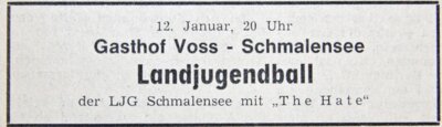 Landjugend-Ball mit The Hate, SZ 11.01.1974