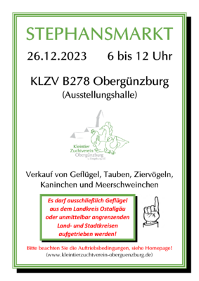 Flyer des Stephansmarktes in Obergünzburg online unter Termine (Bild vergrößern)