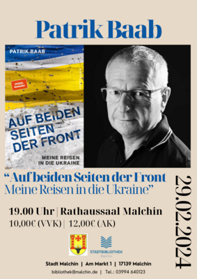 Foto zu Meldung: „Auf beiden Seiten der Front“ | Lesung & Gespräch mit Patrik Baab am 29.2.2024 um 19 Uhr | Rathaussaal Malchin