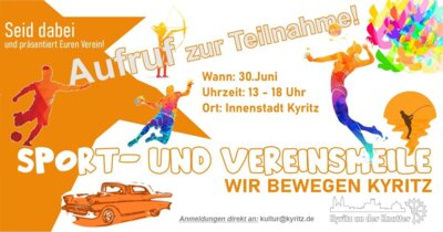 Seid dabei! Sport- und Vereinsmeile am 30. Juni zum Altstadtfest in Kyritz