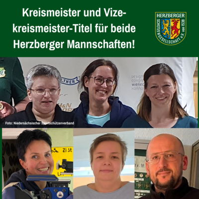 Die Herzberger LG-Mannschaften werden Kreismeister und Vizekreismeister in der Disziplin LG-Auflage