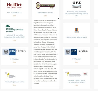 Eine Auswahl der teilnehmenden Organisationen, Einrichtungen, Unternehmen, Verbände und Vereine (Bild vergrößern)