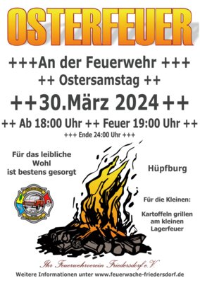 Osterfeuer am 30. März 2024 an der Feuerwehr (Bild vergrößern)