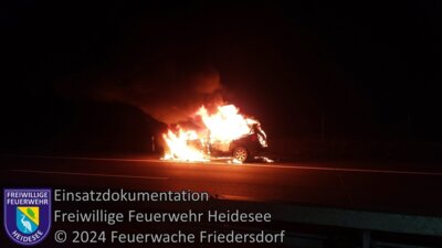 Meldung: Einsatz 15/2024 | PKW in Vollbrand | BAB 12 AS Storkow - AS Friedersdorf