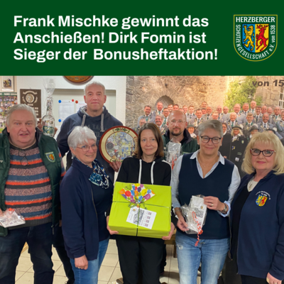 Foto zur Meldung: Frank Mischke gewinnt das Anschießen! Dirk Fomin gewinnt bei der Bonusheftaktion!