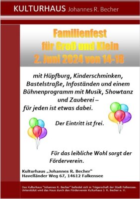 Foto zur Meldung: Familienfest für Groß und Klein am 2. 06.2024 von 14-18 Uhr