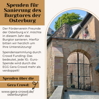 Foto zur Meldung: Ihre Spende für die Sanierung des Eingangstores zur Osterburg