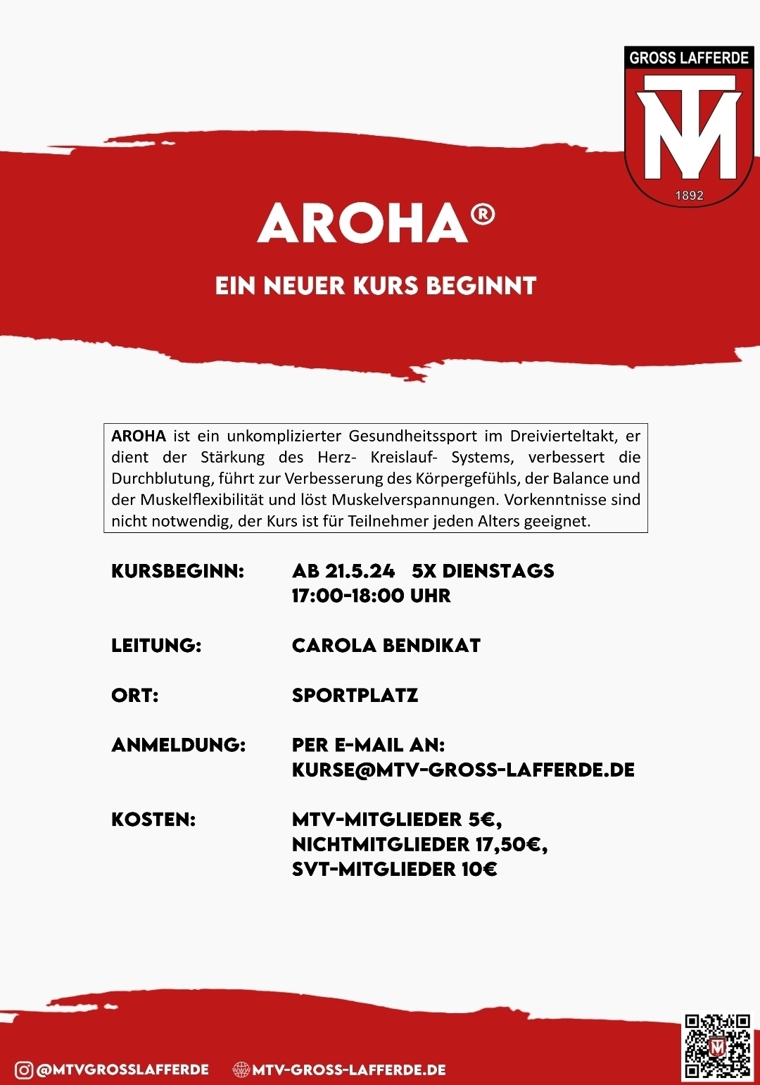Link zu: neuer AROHA-Kurs startet