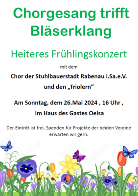 Meldung: “Chorgesang trifft Bläserklang” – Ein heiteres Frühlingskonzert