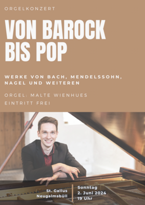 Meldung: „Von Barock bis Pop“ - Orgelkonzert mit Malte Wienhues
