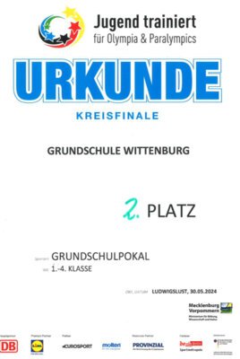 Foto zur Meldung: Unsere Schule erreicht 2. Platz beim Grundschulpokal 2024