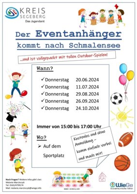 Foto zur Meldung: Angebot für Kinder ab 20. Juni: Der Event-Anhänger rollt wieder in Schmalensee an