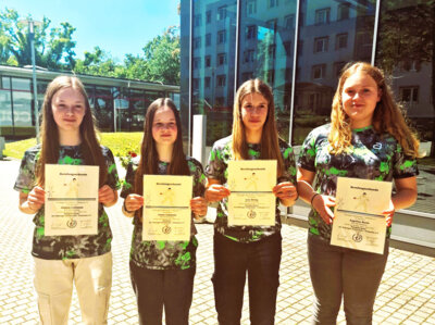 Die Schwarzaer Kaderspielerinnen (v.l.n.r.): Jasmin Lehmann, Joann Lehmann, Lara König, Angelina Barth