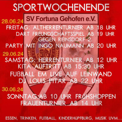 Foto zur Meldung: Sportfest in Gehofen vom 28. bis 30. Juni 2024