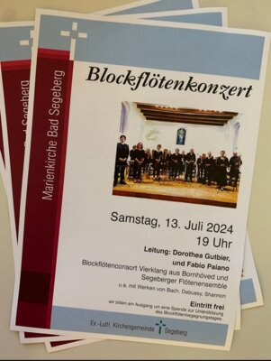Foto zur Meldung: Bornhöveder Flötengruppe spielt in der Marienkirche in Bad Segeberg