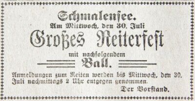 Reiterfest in Schmalensee, SKTB 29.07.1919