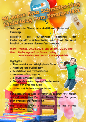 Meldung: 40 Jahre Kita Schmetterling - Ein Grund zum Feiern!