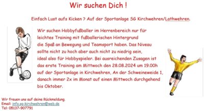 Hobby Fußballer gesucht! (Bild vergrößern)