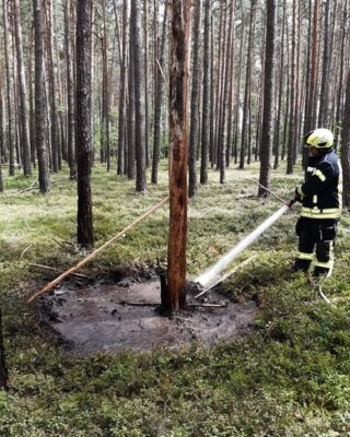 B1 Entstehungsbrand nach Blitzschlag, Schleife
