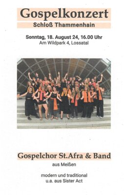 Gospelkonzert auf Schloss Thammenhain - Sonntag 18. August 2024 (Bild vergrößern)