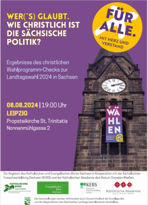 Wer(´s) glaubt - 8. August 2024 - 19 Uhr - Informationsabend zur Landtagswahl (Bild vergrößern)