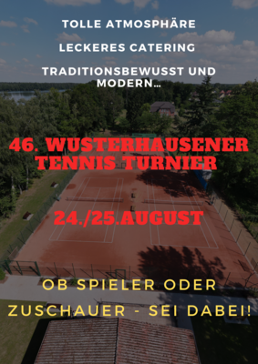 Großes Tennis in Wusterhausen: Über 35 Teilnehmer werden zum Traditionsturnier erwartet