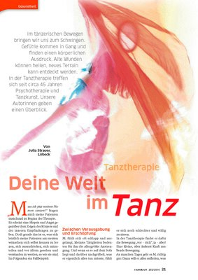DAS!: Menschen auf dem roten Sofa: „Tanztherapie – erleben statt reden“ (Bild vergr&ouml;&szlig;ern)