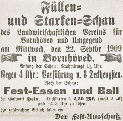 Füllen- u. Starkenschau in Bornhöved, SKTB 21.09.1909
