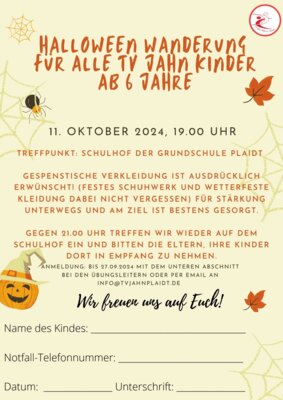Einladung zur Halloween-Wanderung (Bild vergrößern)