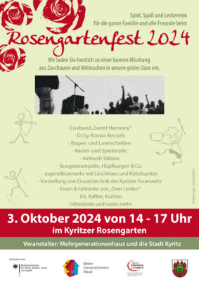 Rosengartenfest am 3. Oktober